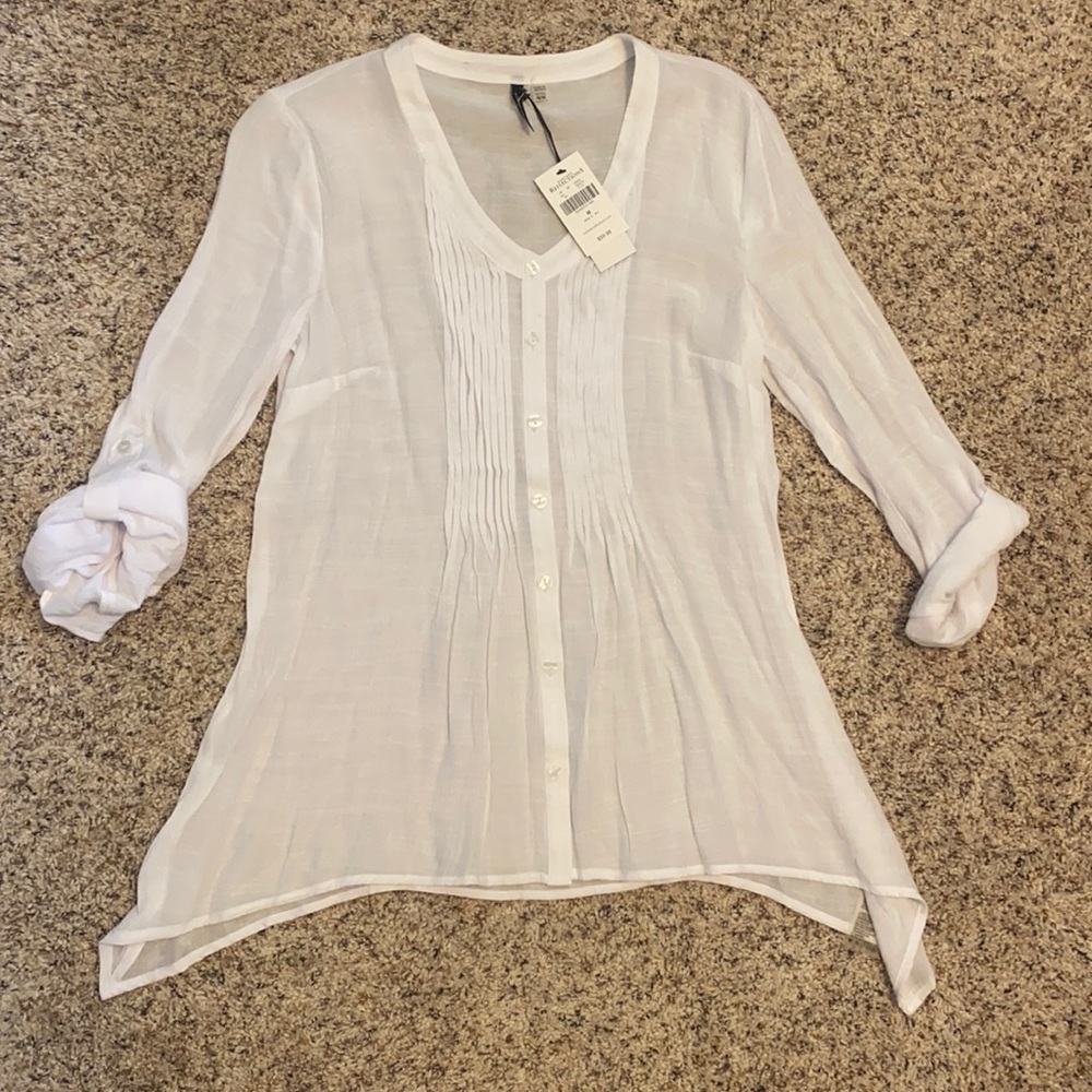 Sheer white Button Down